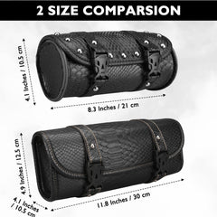 Neween motorcycle tool bag side view highlighting compact profile for space-saving mounting