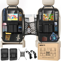 New Fi backseat organizer with 20 pockets for quick access on the road.