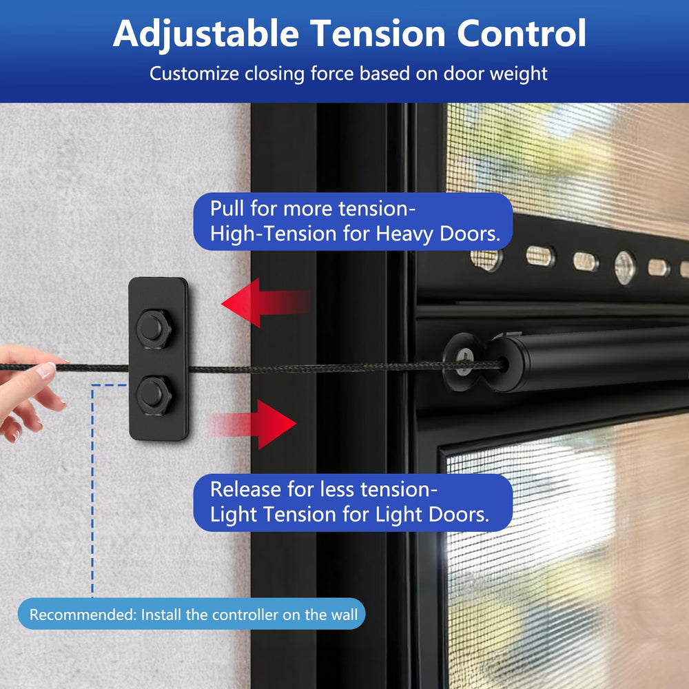 NEWFLY closer fitting most RV screen doors illustrating universal compatibility