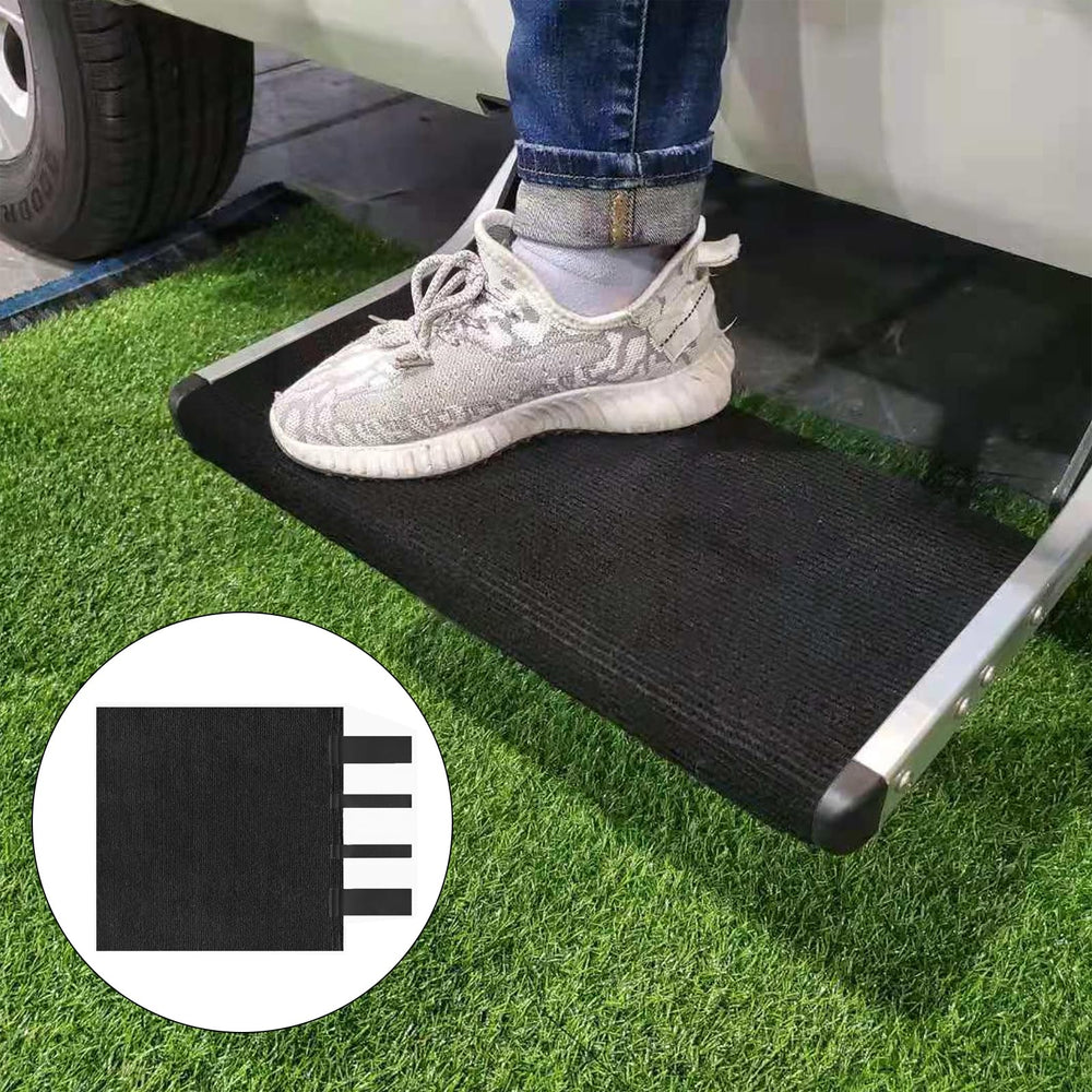 NEWFOM camper stair cover adds grip for safe manual and electric steps.