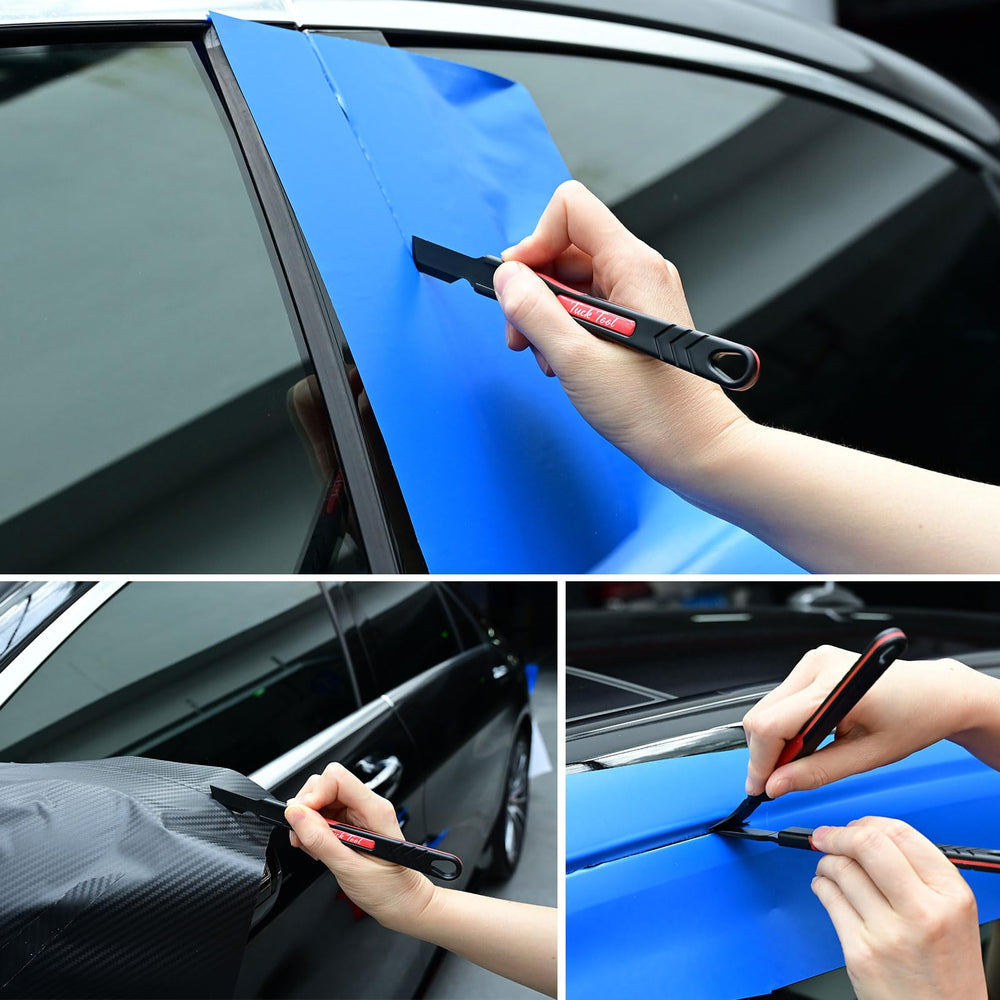 NEWISHTOOL Micro Squeegee Ergonomic Handle for comfortable wrapping sessions.