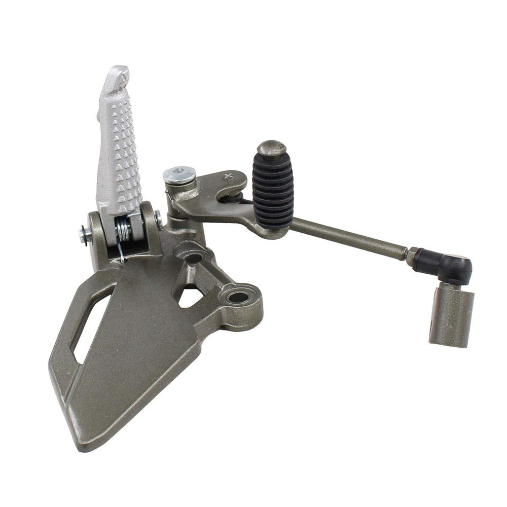 NewYall front-left foot peg bracket on Versys 250/300 enhances rider setup and control.