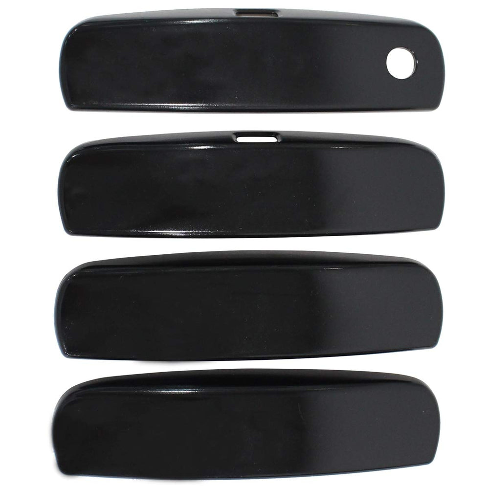 NewYall gloss black front-left door handle cover for Dodge Charger 2011-2019 enhances exterior style.