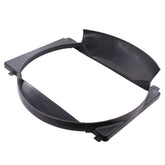 NewYall radiator shroud for Jeep Cherokee front view improves airflow and cooling potential.