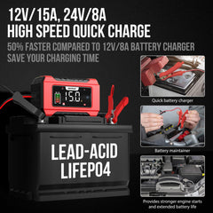 NEXPEAK NC215 color screen shows charging status and percentages clearly.