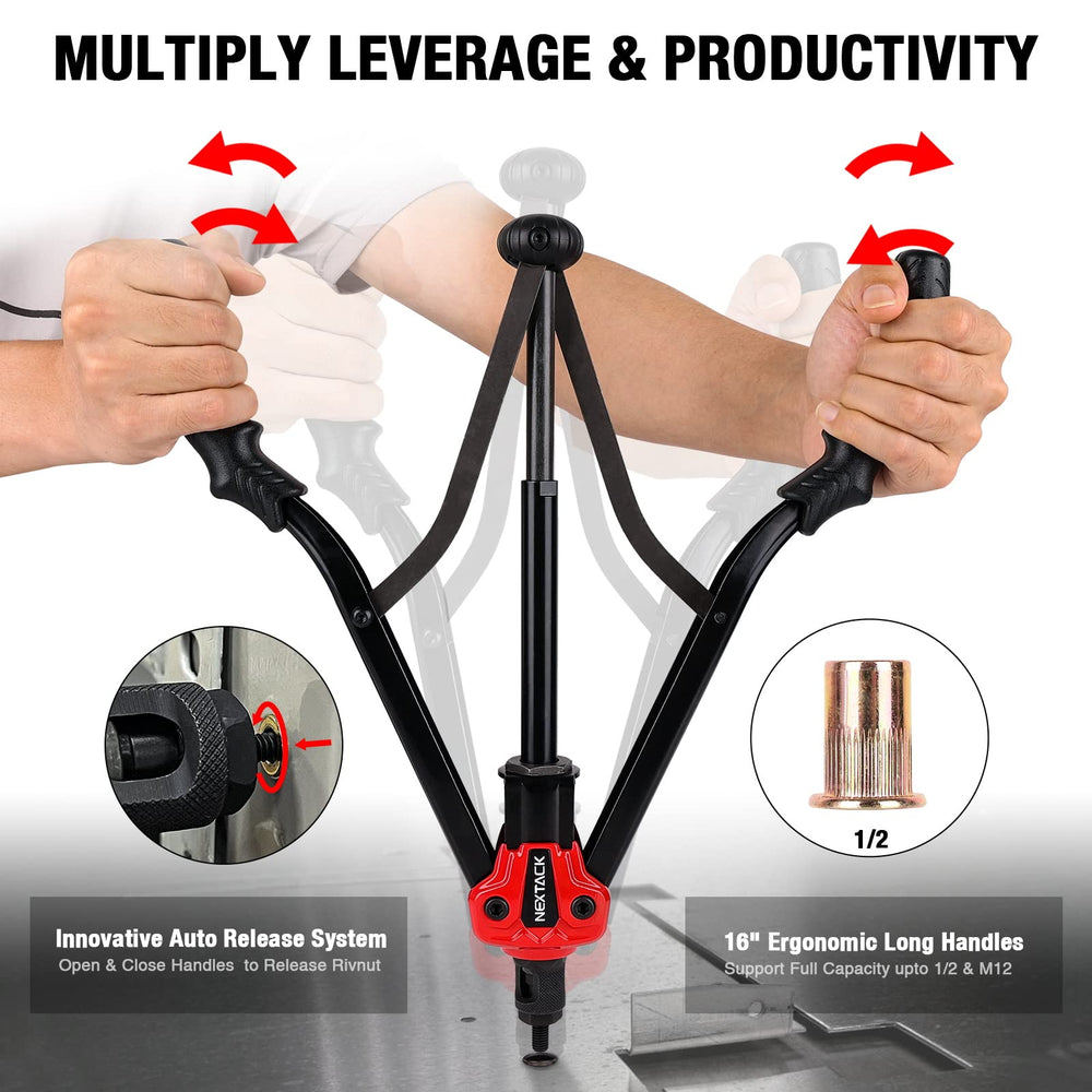 NEXTACK interchangeable mandrels (12pc) enable versatile rivet nut sizes on demand