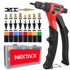 NEXTACK rivet nut tool kit contents laid out for quick access and efficient on-site riveting.