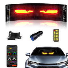 Nfutreon Flexible Devil Eyes Light on windshield, bright daytime display for clear driver alerts.
