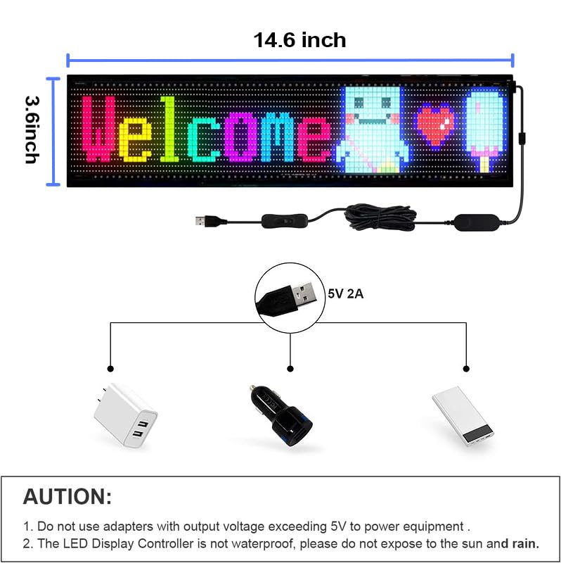 Nfutreon sign installs easily with tape and USB power.