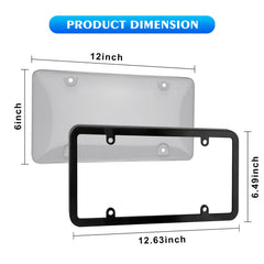 NGHEY transparent license frame installed on a car for clear plate visibility.
