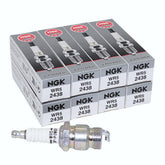 NGK 2438 V-Power spark plug front view shows OE nickel electrode for reliable starts