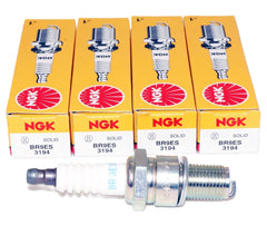 NGK 3194 BR9ES 4-pack spark plugs ready for straightforward engine replacement