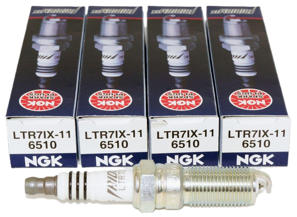 NGK 6510 LTR7IX-11 spark plug closeup showing iridium tip for smooth ignition