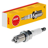 NGK 6962-4PK BKR6E spark plug box shows a reliable four-pack for maintenance.