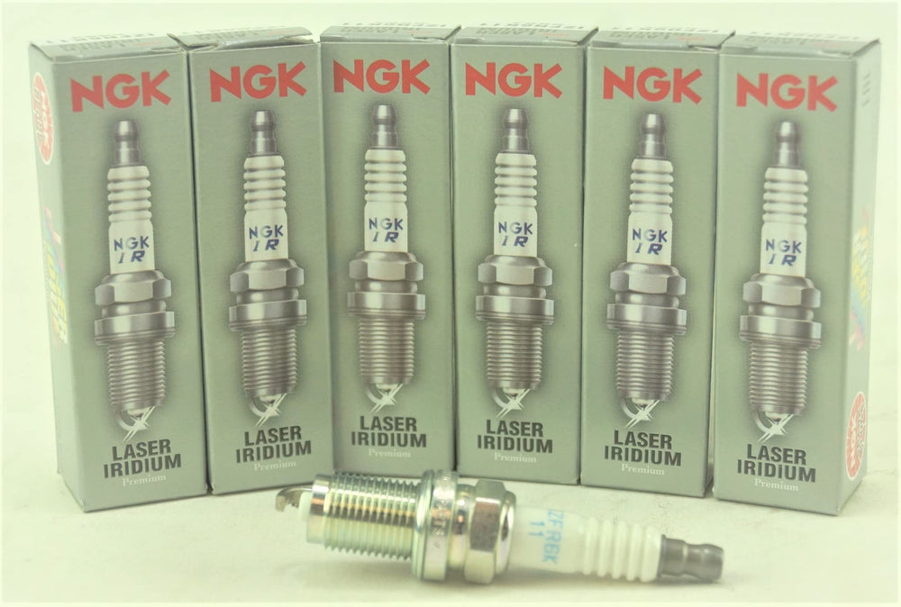 NGK 6994 IZFR6K-11 spark plug pack back view with included hardware