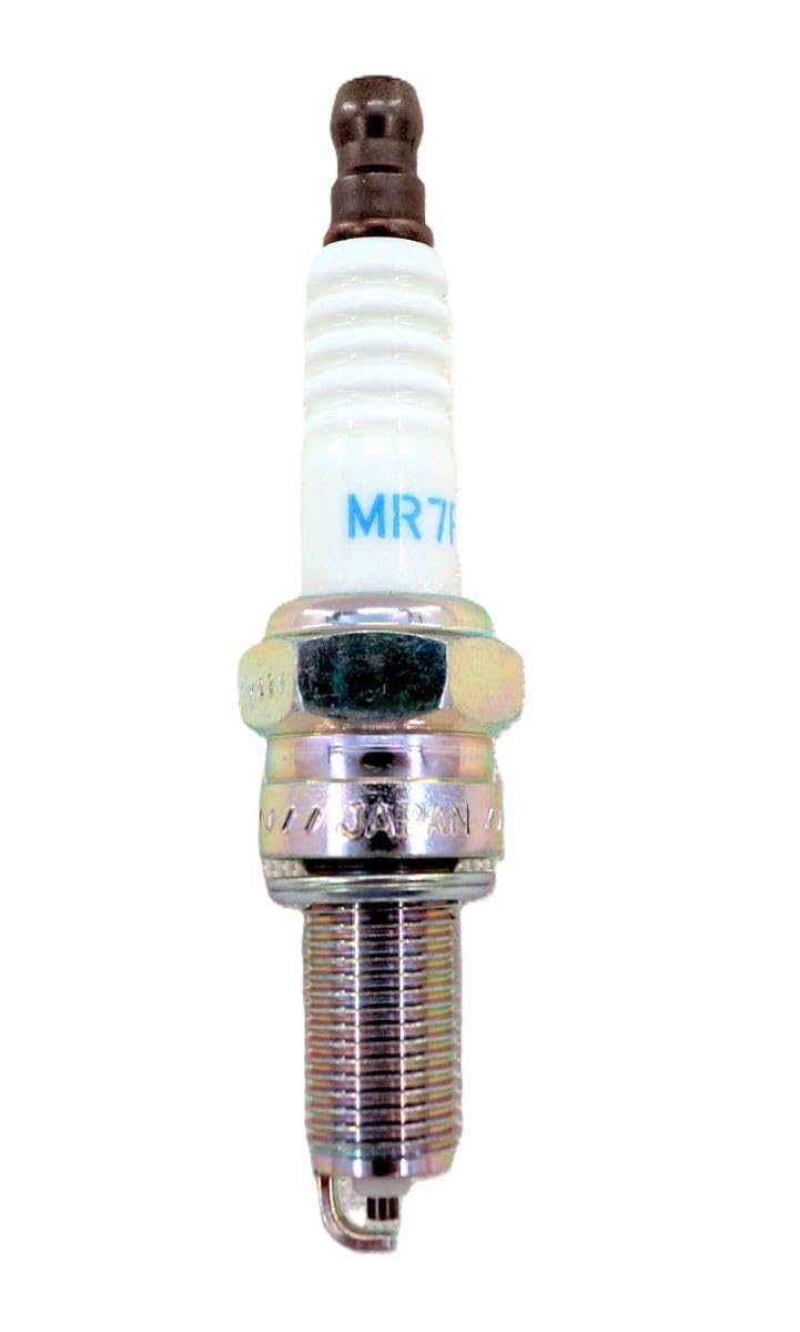 NGK 95897 MR7F spark plugs pair — back view shows packaging for easy replacement.