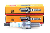NGK 95897 MR7F spark plugs pair — front view highlights compact ignition components.