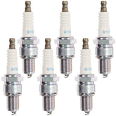 NGK BPR4ES six-pack solid spark plugs for reliable engine starts.