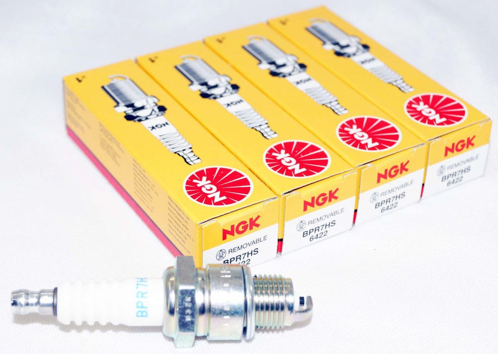 NGK BPR7HS spark plugs front view for easy direct replacement
