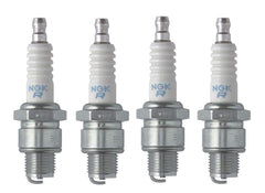 Close-up of NGK BR6HS spark plug showing precision design.
