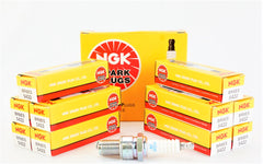 NGK BR8ES spark plugs in box showing ready-to-install ignition components.