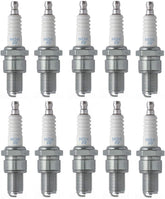 NGK BR9ES spark plugs pack of 10 ready for replacement.