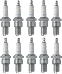 NGK BR9ES spark plugs pack of 10 ready for replacement.