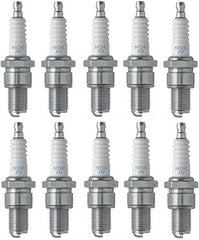 NGK BR9ES thread area highlights 14mm thread size and gasket seat.