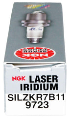 NGK laser iridium electrode detail indicating long-lasting performance.