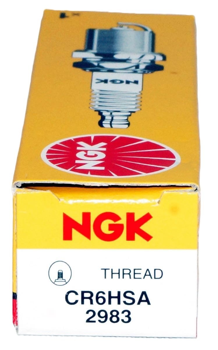 NGK CR6HSA spark plug service interval guide on box for maintenance planning.