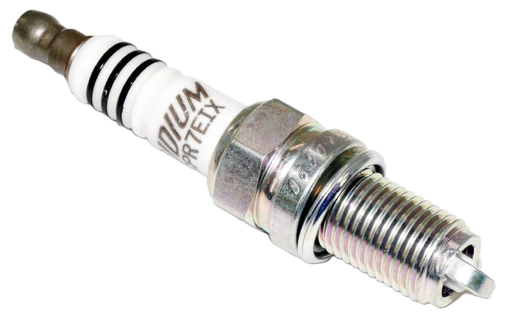 NGK DCPR7EIX iridium tip close-up showcasing precision ignition.