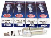 NGK iridium spark plugs LFR6AIX-11 close-up showing precision electrodes for lasting performance.