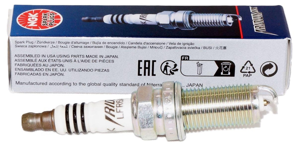 NGK LFR6AIX-11 4-pack box view highlighting OEM-grade quality and reliability.