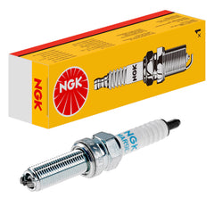 NGK LMAR9E-J spark plug close-up highlighting multi-ground design for stable ignition.