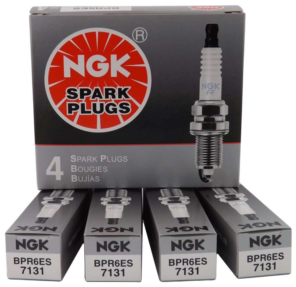 NGK spark plug 7131-4PK front view highlights corrosion-resistant zinc-dipped shell