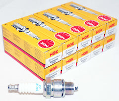 NGK BPR6HS spark plug 10-pack front view, ready for quick maintenance tasks.