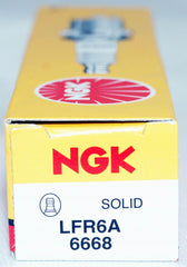 NGK LFR6A 4-pack retail display emphasizes genuine NGK quality
