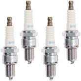 NGK BPR4ES spark plugs, front view, OEM-grade construction for reliability.