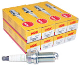 NGK LFR6A-11 spark plugs front view eight-pack ready for installation.