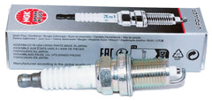 NGK ZFR5F-11 V-Power spark plug close-up of the electrode emphasizing anti-carbon buildup.