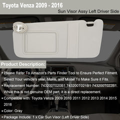 NHILES 743200T021B1 left sun visor gray as direct replacement