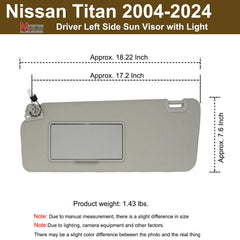 NHILES 96401-EZ70B gray left sun visor replacement part.