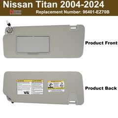 NHILES sun visor close-up shows gray surface and mounting area.