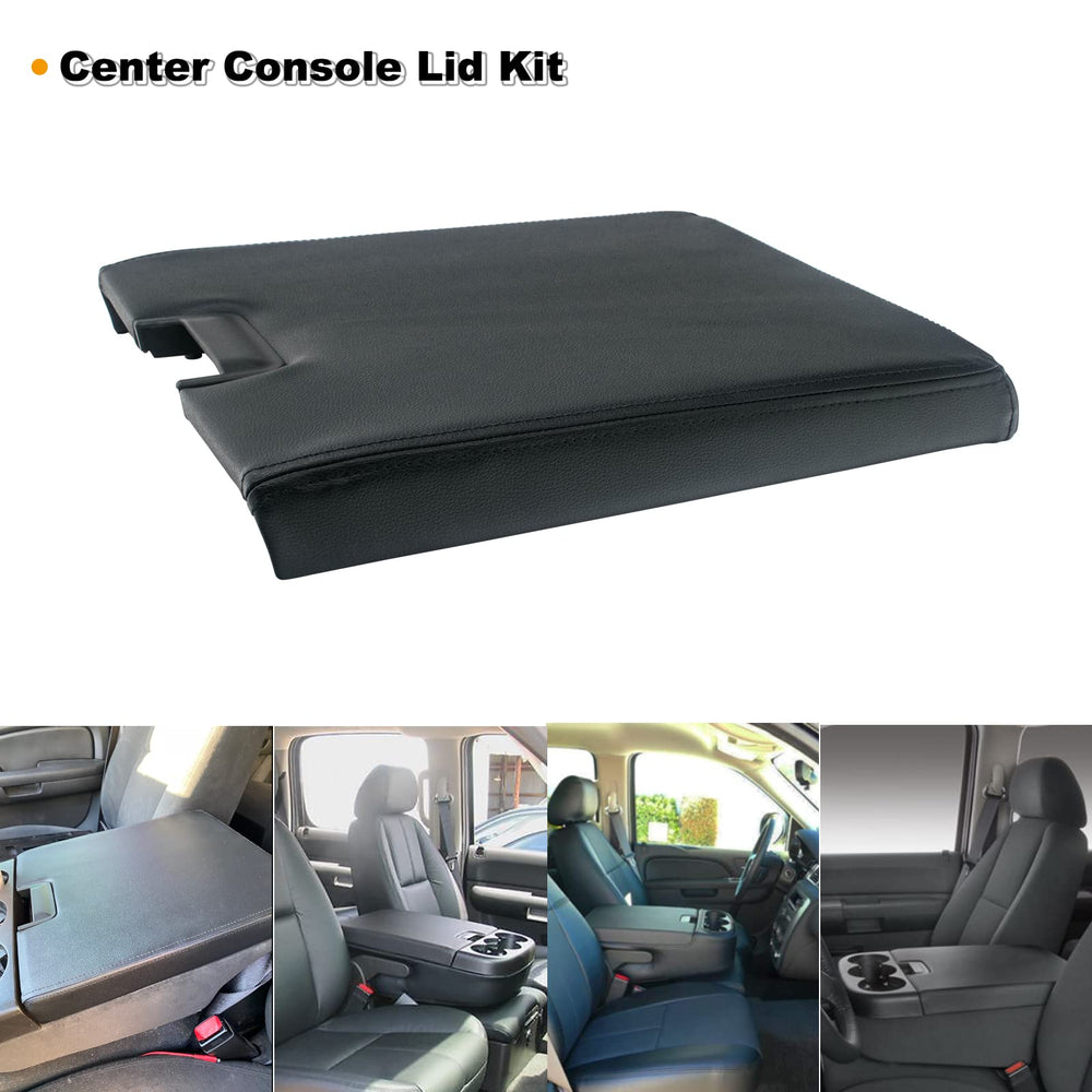 NHILES center console lid with latch black finish close-up highlighting the durable texture.