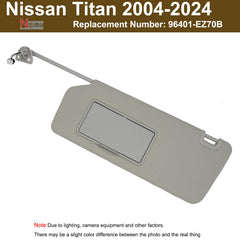NHILES driver-side sun visor assembly for Nissan Armada/Titan, gray finish.