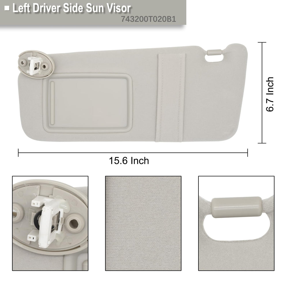NHILES Toyota Venza 2009-2016 left sun visor gray ready to install