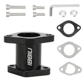 NIBBI Coleman intake manifold black closeup highlights durable aluminum construction.