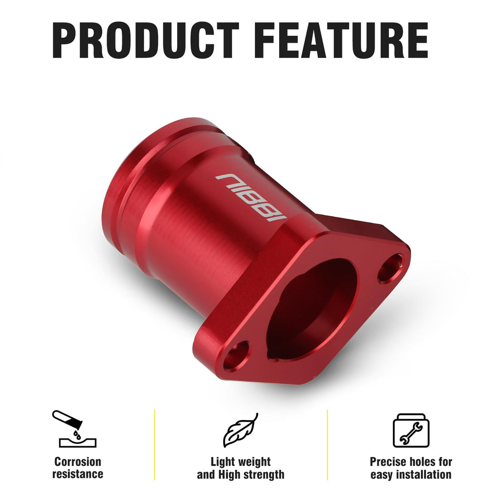 NIBBI Coleman intake manifold red close-up of aluminum finish