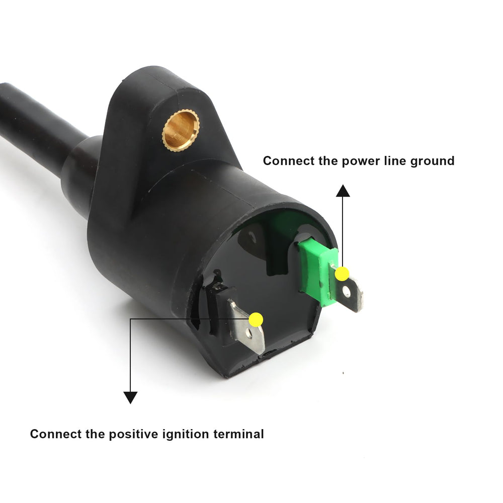 NIBBI ignition coil mounted on scooter illustrates easy retrofitting and improved ignition reliability.