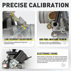 Premium aluminum construction delivering durable fuel-air mixing.